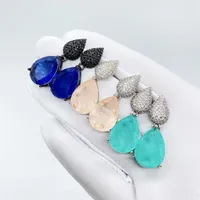 Stud Earrings Brazil Fashion Morganite Fusion Colorful Stone Dan Semi Joyeria Statement Brasil Joyas