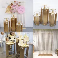 Wielkie wydarzenie tło deserowe kwiatowy wystawa ślubna dekoracja metalowego stolika tła arch