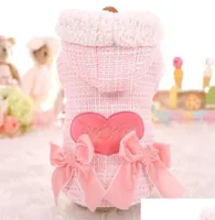 Dog Apparel Glorious Kek Clothes Chihuahua Winter Thicken Brand Pet For Small Dogs Cute Princess Coat T Jacket Pink Blue Drop Deli5410005