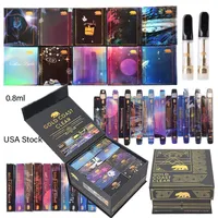 USA Stock Gold Coast Clear Atomizers Black Edition 1ml Empty Vape Cartridges Pen Packaging Thick Oil Ceramic Oil 510 Thread E Cigs Dab Pens Glass Tanks
