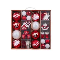 Valery Madelyn 60pack kerstballen ornamenten Snowflake Snowman Christmas Tree Hanging Ball Set voor Navidad Home Decoration 22034700929