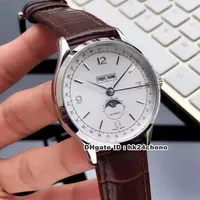 4 Style High Quality Watches Heritage Chronometrie Perpetual 112538 Autoamtic Mens Watch White Dial Leather Strap Gents Wristwatch237t