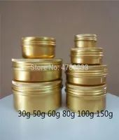 103050pcs Aluminum Jar 30g 50g 60g 80g 100g 150g Metal Cream Jar Gold Aluminum Tin Metal Threaded Cosmetic Container 2010144212259