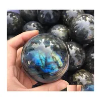 Car DVR Arts and Crafts Natural Labradorite Crystal Cornaled Ball Ball Healing عالية الجودة T200117 إسقاط تسليم الحديقة DHSN1