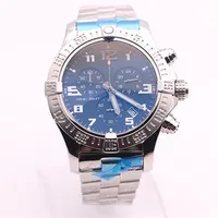 top store jason007 montres hommes BLACK DIAL SS montre avenger seawolf chronographe quartz Batterie sport mens dress watches252Z