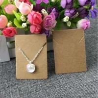 100pcs lot 5x7cm Kraft Paper Necklace Pendant Cards Jewelry Packing Cards for jewelry accessory Display Card335k