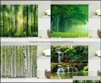 معالجات نافذة الستار المنسوجات المنسوجات الحديثة ثلاثية الأبعاد غابة دش أخضر شجرة شجرة المناظر الطبيعية للمنظر الطبيعي مع hook3405990