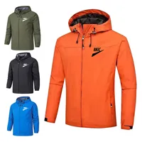 Fashion Outdoor mountaineering jacket men&#039;s stormsuit zipper Hooded Jacket printed rainproof sports Brand jacke Plus Size S-5XL