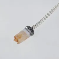 Pendant Necklaces Style Long Raw Natural Geode Druzy Citrines Chain Necklace 2023 Big Rough Stone Choker Women
