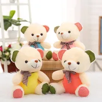 Dolgulu hayvanlar peluş oyuncak ayı peluş bebek teddys ayı ins renkli ayılar paletli bebekler Noel çocuk hediyesi ev süsleri 28cm e41