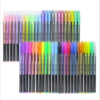 48 renk jel kalemler set parıltılı jel kalem Yetişkin boyama kitapları dergiler çizim sanatı işaretleri300b