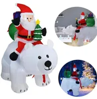 Christmas Decorations Decoration LED Inflatable Santa Claus Riding Bear Shaking Head Doll Home Decor Adornos De Navidad9471902