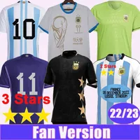 22 23 Argentinië 3 Star Mens Soccer Jerseys National Team Dybala L. Martinez Di Maria de Paul Home Away Football Shirts Uniforms