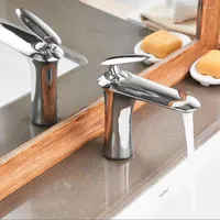 Grifos del lavabo del baño Bakala Basin Faucet Single Many Black/Chrome Brass sin batidora de agua fría y fría Toque Para Robinet 2023A16