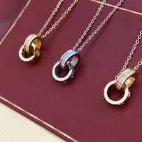 Collar de titular de anillo Joyas llenas de oro Collares de amor Mujeres Cadena de regalos personalizados de lujo personalizado Collar inicial hecho a mano para mujeres