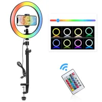 13 12 10 6 Inch Ring Light 15 Colores Rgb Led Anillo De Luz 6 Rgb Flashing Light 33 26Cm Tabletop Clamp For Youtube Live Stream287d