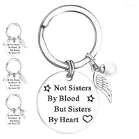 Keychains Friends Keychain Keyring &quot;Not Sisters By Blood But Heart&quot; Sister Friendship Jewelry Gift For Women Girls