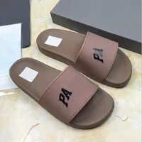 Mode kvinnor herr toffles designer tofflor äkta läder damer 2023 sommarstrand randiga kausala flip flops platt glid sandaler bomullsglas