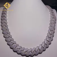 Moissanite Cuban Link Chain Fast Shipping 20mm Vvs Moissanite 925 Cuban Link Chain