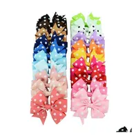 Accessori per capelli Ribbon Bow Dot Girl Hairpins Colorf Children Clip Boutique Girls Bows Tie Kid Hairs 20 Colours alla moda DHW3D