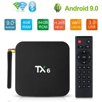 1ピースTX6 4GB 64GB Android 9 0 OTT TV BOXデュアルWIFI 2 4 5G ALLWINNER H6 BT5 0 TX3 Google Player281U