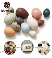 1Set Wooden Colorful Eggs Happy Easter Egg Decoration Montessori Creative DIY Craft Easter Party Toys For Children Gift 2203129048630