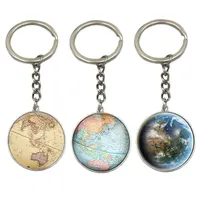 Earth Globe Art Pendant Keychains Gift World Travel Adventurer Key Ring World Map Globe Keychain Jewelry340v