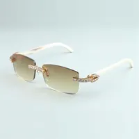 XL Diamond Sunglasses 3524012-B9 عدسة نظارات القرن الأبيض الطبيعي 3 0 سماكة 241C