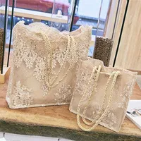 Nya spetsar Ladies Handbag Summer Beach Wedding Bridal Party Hand Bag Bolsa Feminina Women's Shoulder Bag Shopping Bag 230304 230220