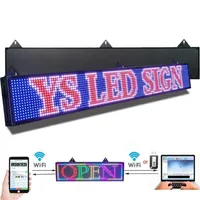 P10 mm LED SIGN 52 polegadas LED Rolling Message Board RGB Display colorido para publicidade Programável por WiFi USB1281Q