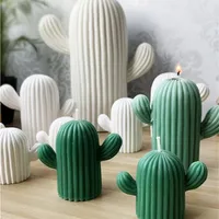 Przy 3D -Fleisch Kaktus Pflanze Gipsform Home Dekoration Dekorative Kerzen Form saftige Kaktus Kerze Formen Harz Tonform 210243p