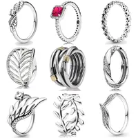 925 Silver Women Fit pandora Ring Original Heart Crown Fashion Rings Timeless Elegance Eternity Entwined Rope Asymmetric Stars