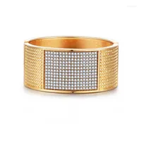 Bangle 2023 Wide Edge Armband Light Luxury Diamond Two-Color Gold-Plated Jewelry Bands for Women Snake