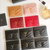 Soportes de tarjetas de diseñadores de alta calidad Fashion Fashion Men Luxury carteras de lujo de cuero de caviar con caja y tarjetas de crédito de doble cara Mini billeteras
