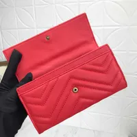443436 CONTINENTAL WALLET Designer Womens Long Flap Leather Wallets Card Holder Zip Coin Slim Purse Key Pouch Mini Pochette250n