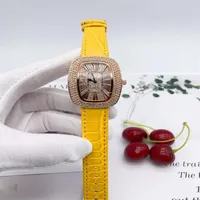 2020 NYA ANDA Luxury Mens Watches Quartz Watch Designer Watches Diamond Bezel Leather Strap Frank Watch Fashion Accessories For 210e