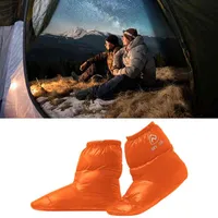 Winter Duck Down Booties Socks Outdoor Camping Tent Warm Soft Slippers Boots Y1222201r