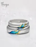 Thaya S925 Silver Couple Rings TheOtherShoreStarry Design for Women Men Resizable Symbol Love Wedding Jewelry Gifts 2204138077418