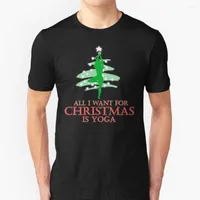 Camicie da uomo tutto quello che voglio per Natale è yoga #2 camicia rotonda con colletto t-shirt t-shirts albero posa allegria per le vacanze meditate