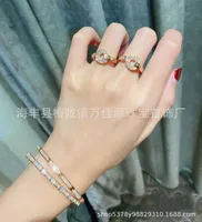 9ZSL Baojia 925 STERLING Gümüş Bakır Para Halkası 18K Gül Altın Kir Kiri Çift Ring Yuvarlak Kek Aşıkları Çok Yönlü
