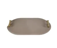 Kitchen Storage Organization Tray Decorative Leather Wood Metal Plate Nordic Gray Creative Oval Jewelry Coffee Table Supplies Ho1552557