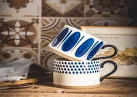 Mugs Creative Porcelain Mug Beautiful Sublimation Personalized Design Afternoon Tea Nordic Copos De Vidro Couple CupsMugs3561259