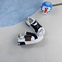 kindermerkontwerper Skateboard schoenen kinderen gedrukt geborduurd zacht lederen peuterjongen en meisje graffiti sneaker