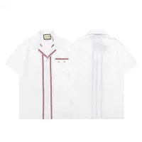 Designer Bluse Shirts Herren Camisas Mode Geometrische Buchstaben Print Casual Shirts Männer Kurzarm drehen Kragen Business-Shirt M-3xl