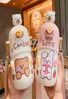 500 ml Kawaii Bear Thermos Bottle Cute Kids Straw Water Isolated Stainless Steel Student Girls Thermal Drink S 2111096313883