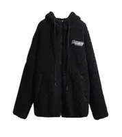 Plus Size Outerwear Coats Ladies Autumn Winter Hoodie Jacket For Women Large Long Sleeve Loose Black Fleece Warm Thick Coat 4XL 7948380