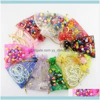 Packaging Display Jewelry100pcs Moon Star Dstring Organza Sacs Small Jewelry Gift Sac Poux Pouchures Drop Livraison 2021 RG1IZ2269