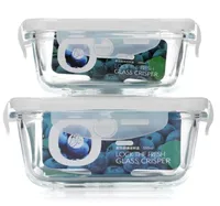 Glass Food Storage Meal Prep Container BPA Lunch Box Containrar med smart snäpplåsningslock 100 lufttätt läcksäker 2010163691928