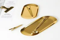 Organizacja do przechowywania kuchni Goopeeg Dekoracyjna metalowa taca Nordic Desktop Oval Flat Talerz Czysty kolor biżuterii Lekki luksus 3245897