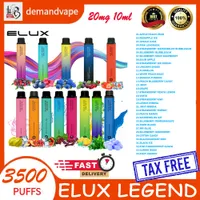 Elux Legend 3500 Puffs Disposable E Cigarettes Vape Pen 1500mAh Battery Vaporizer Stick Vapor Kit 2% 10ml Pre Filled Cartridge Device 34 Flavors